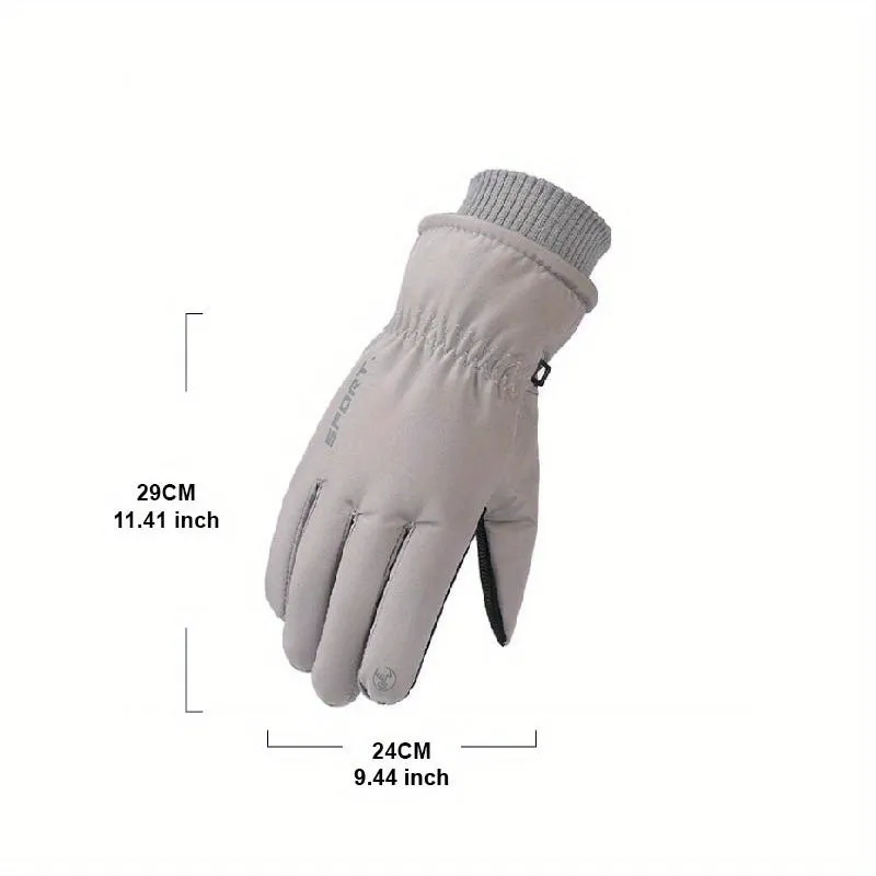 1pair Warm And Comfortable Touch Screen Skiing Gloves, Suitable For Skiing And Hiking