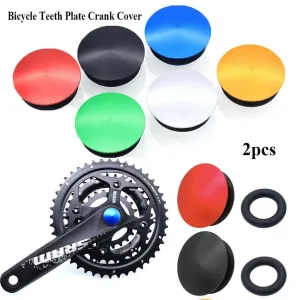 2pcs Waterproof Aluminum Alloy Bicycle Teeth Plate Crank Cover Mountain Road Bike Crankset Plug Screw Dust-Proof Disc Cover