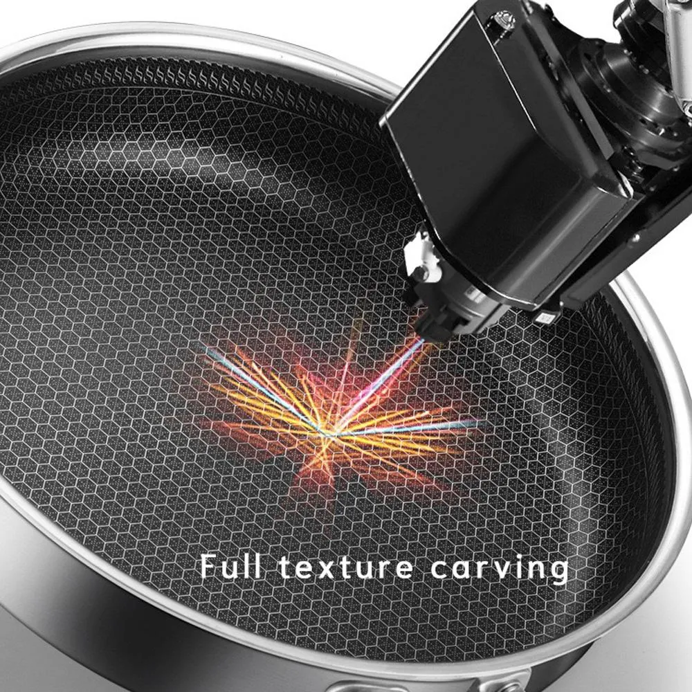 316 Stainless Steel Frying Pan Non-Stick Cooking Frypan Cookware 28cm Honeycomb Double Sided