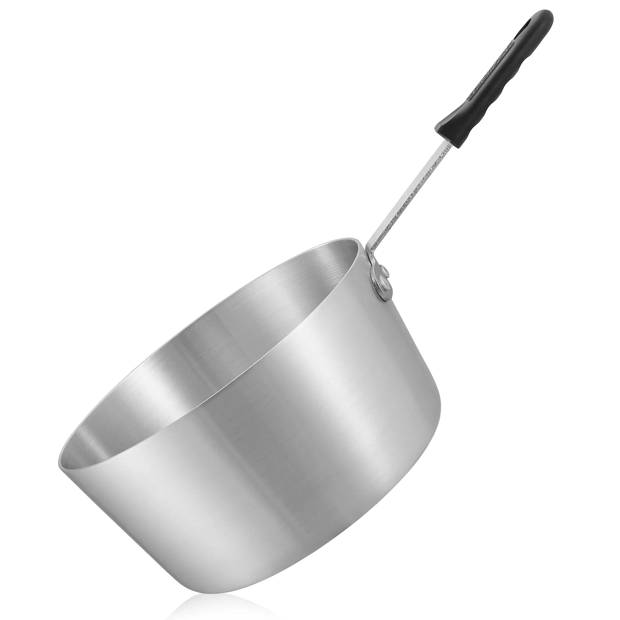 5.5 Qt Tapered Aluminum Sauce Pan with Silicone Handle, NSF Certified