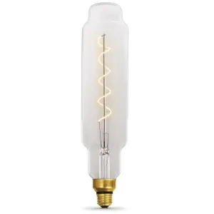 5.5W (60W Replacement) Bottle Shape E26 Dimmable Spiral Filament Clear Glass Vintage Edison LED Light Bulb, Soft White