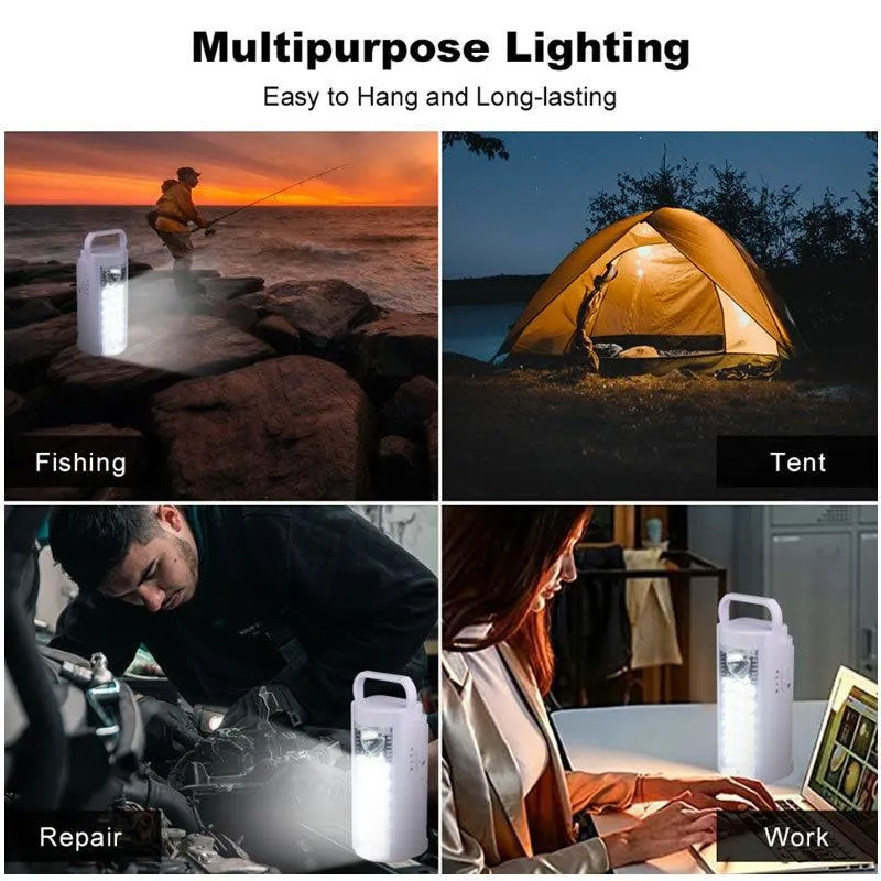 Auto Mode & Built-In Plug Rechargeable Led Lantern Light Q-Led019 White