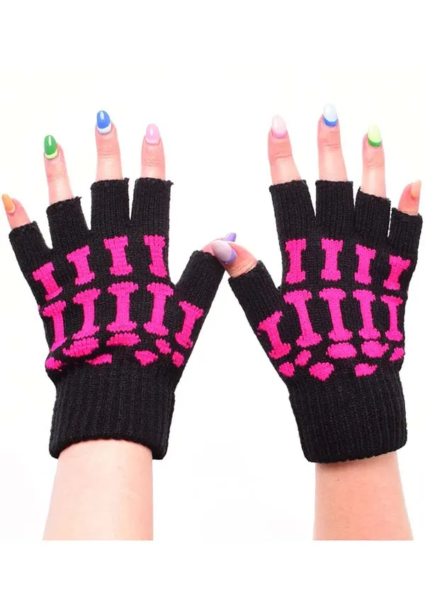 BGS [Black/Pink] | FINGERLESS GLOVES