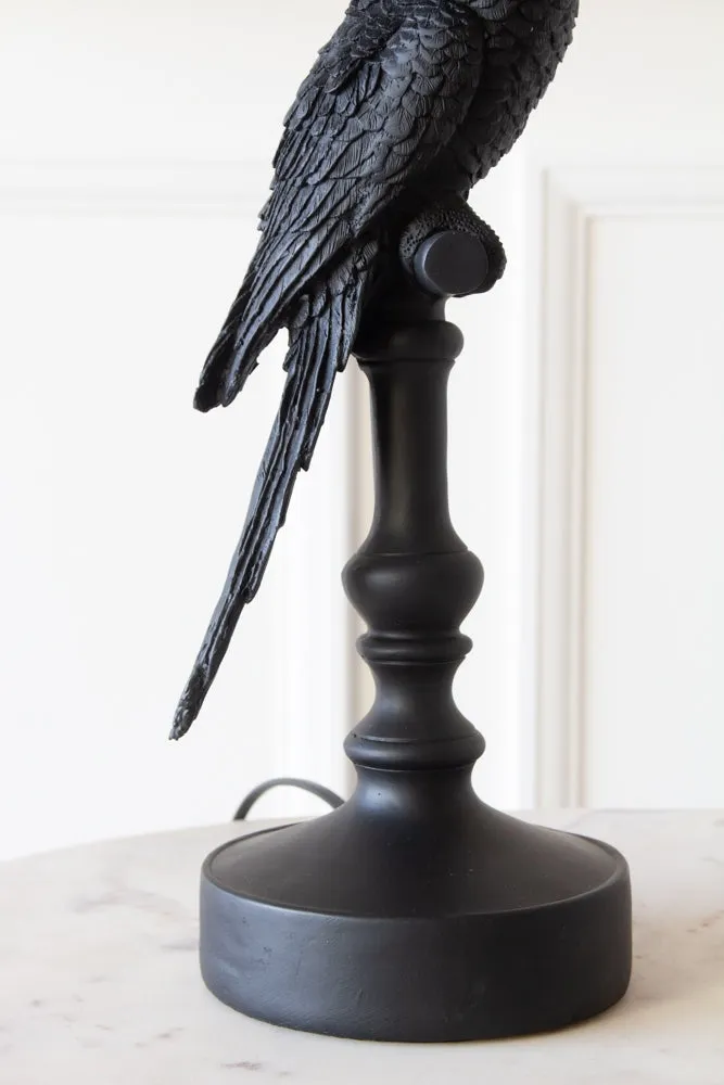 Black Parrot Table Lamp With Lamp Shade