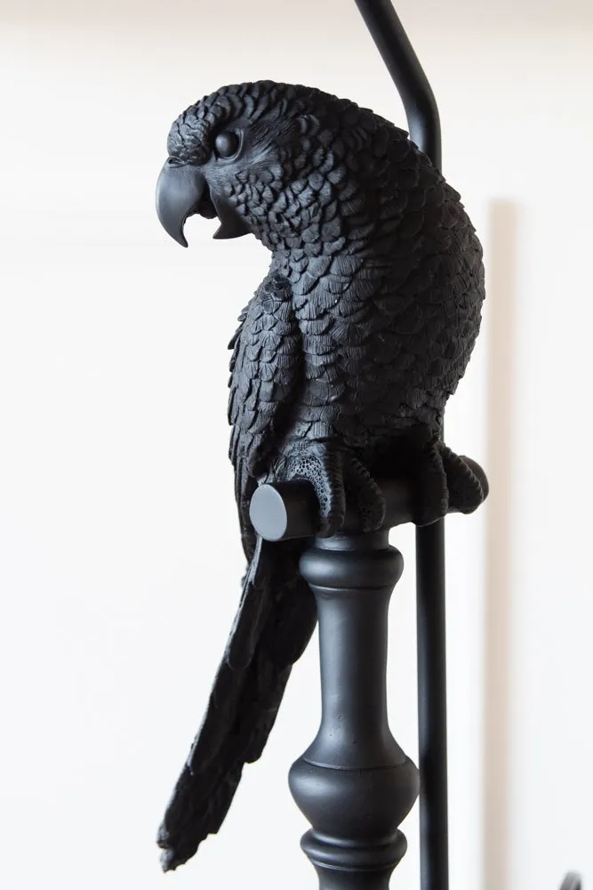 Black Parrot Table Lamp With Lamp Shade