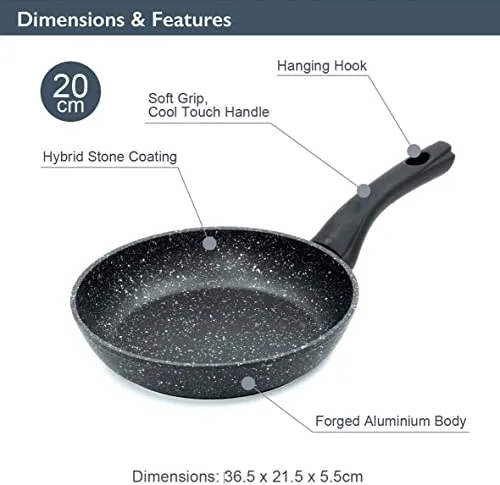 Blackmoor Non Stick Frying Pan 20cm, Induction, Electric & Gas Hob, Egg Frying Pan, 67060