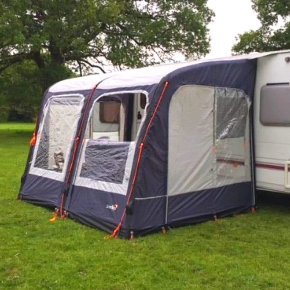 Camptech Starline 260 Blue Inflatable Air Porch Caravan Awning (2023)   Free Carpet