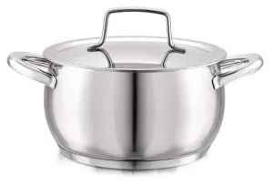 Cello Stainless Steel Handi Casserole with Lid, Impact Bonded Tri Ply Bottom (16 cm - 2.2 L)