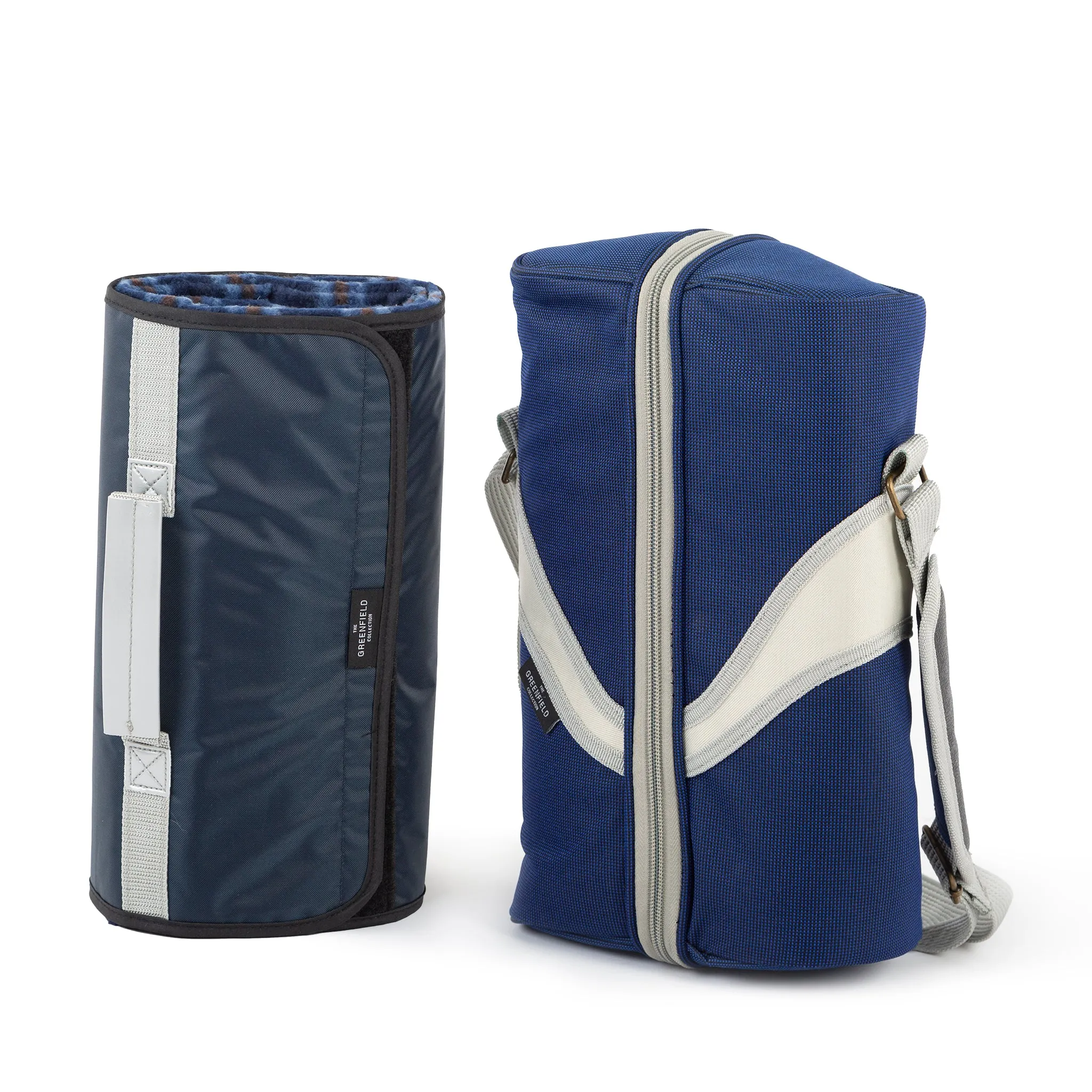 Deluxe Wine Cooler Bag for Two People with Matching Picnic Blanket