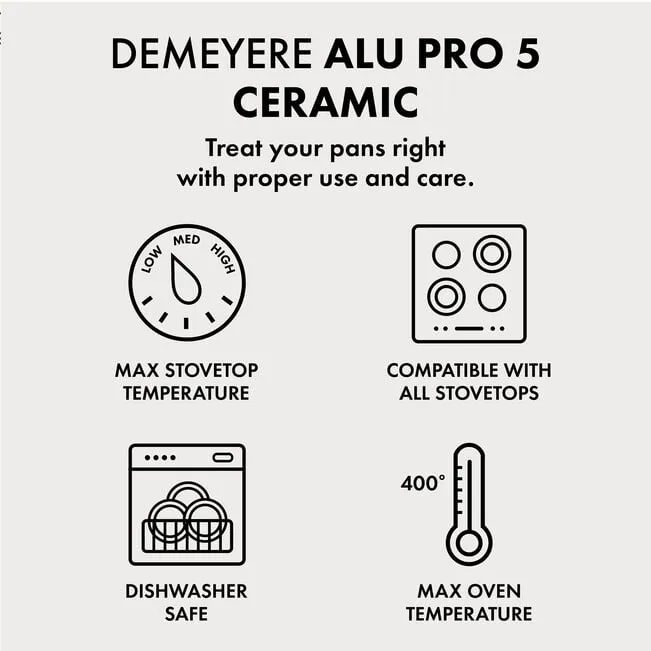 DeMeyere 10-inch, Aluminum, Non-stick, Fry Pan With Ceramic Coating