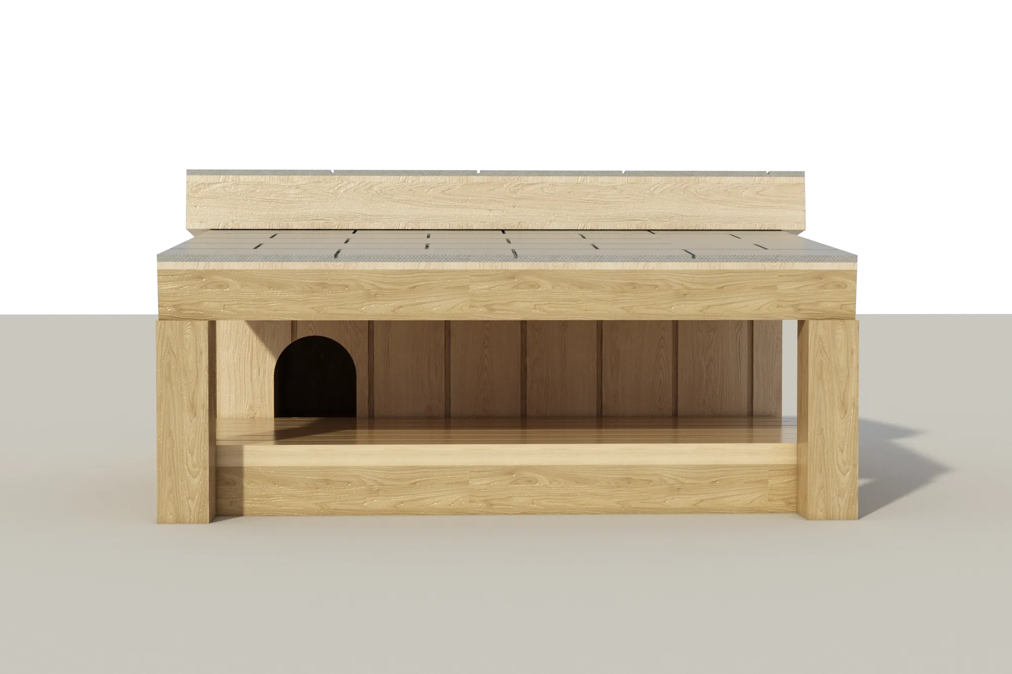 Dog House With Covered Porch DIY Plans Pet Puppy Outdoor Shelter Kennel Small