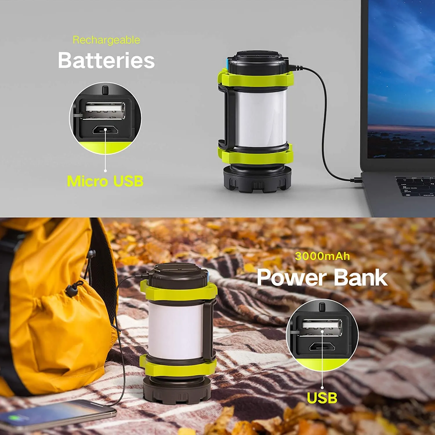 EverLume 3000: 6-Mode Torch, Camp Light, and Power Bank