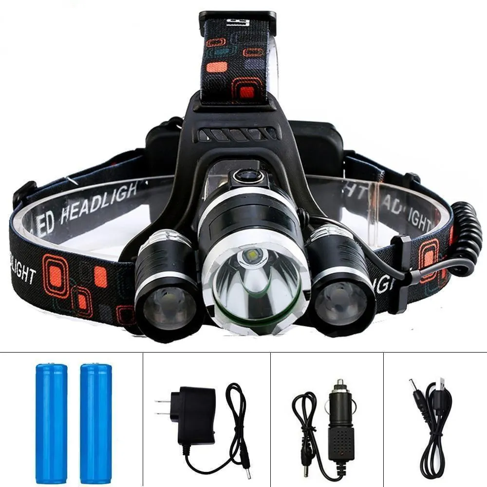 EvoFine LED Headlamp Flashlight - Rechargeable Waterproof Head Lamp 13000 LUMEN