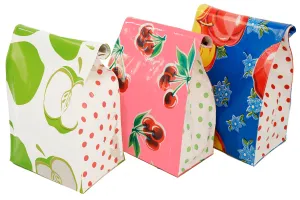 Freckled Sage Oilcloth Lunch Bag Apples and Cherries Combo