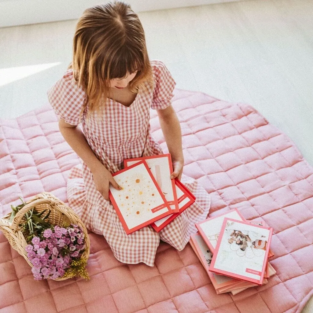 French Linen Baby Playmat - Soft Rose