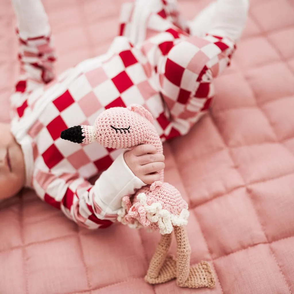 French Linen Baby Playmat - Soft Rose