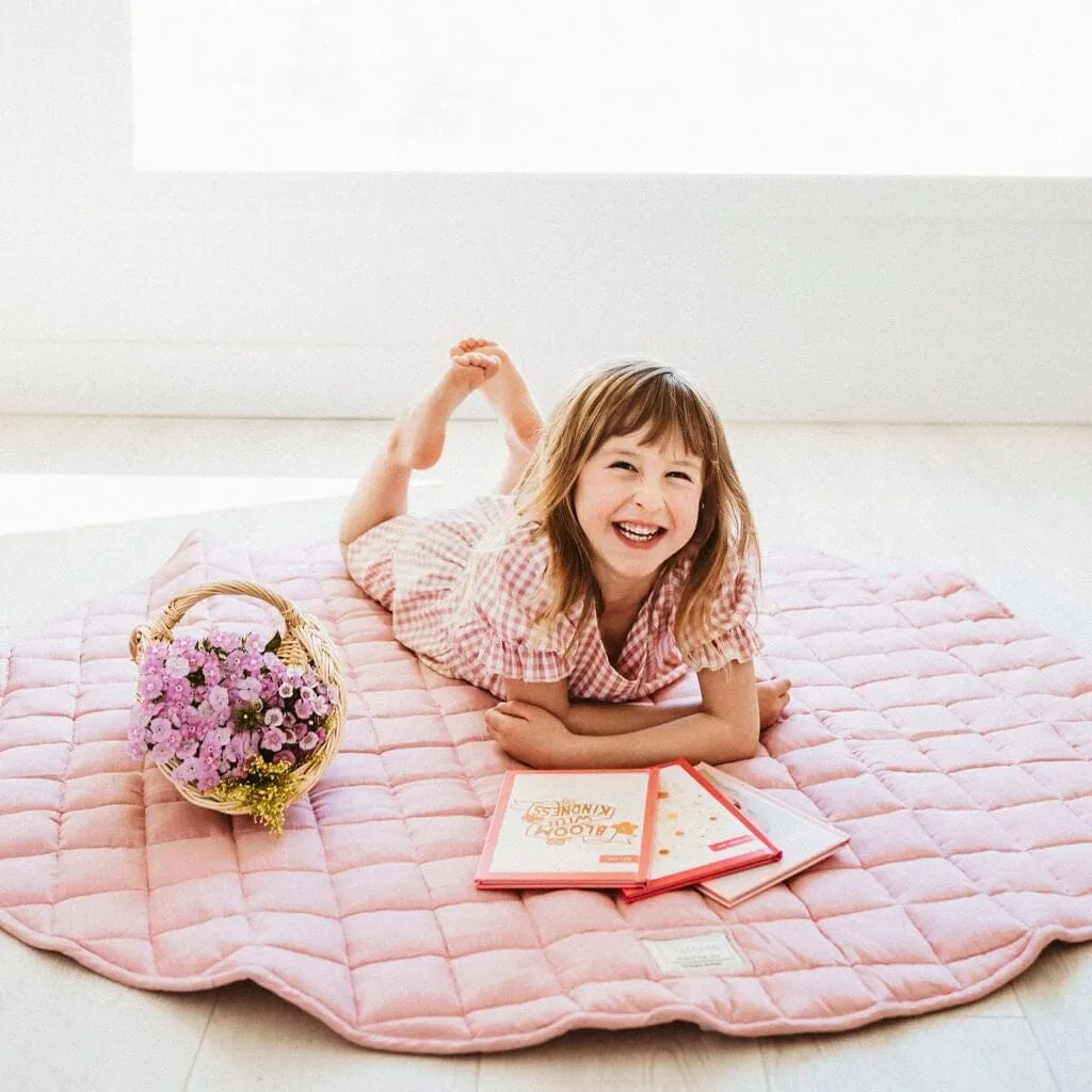 French Linen Baby Playmat - Soft Rose