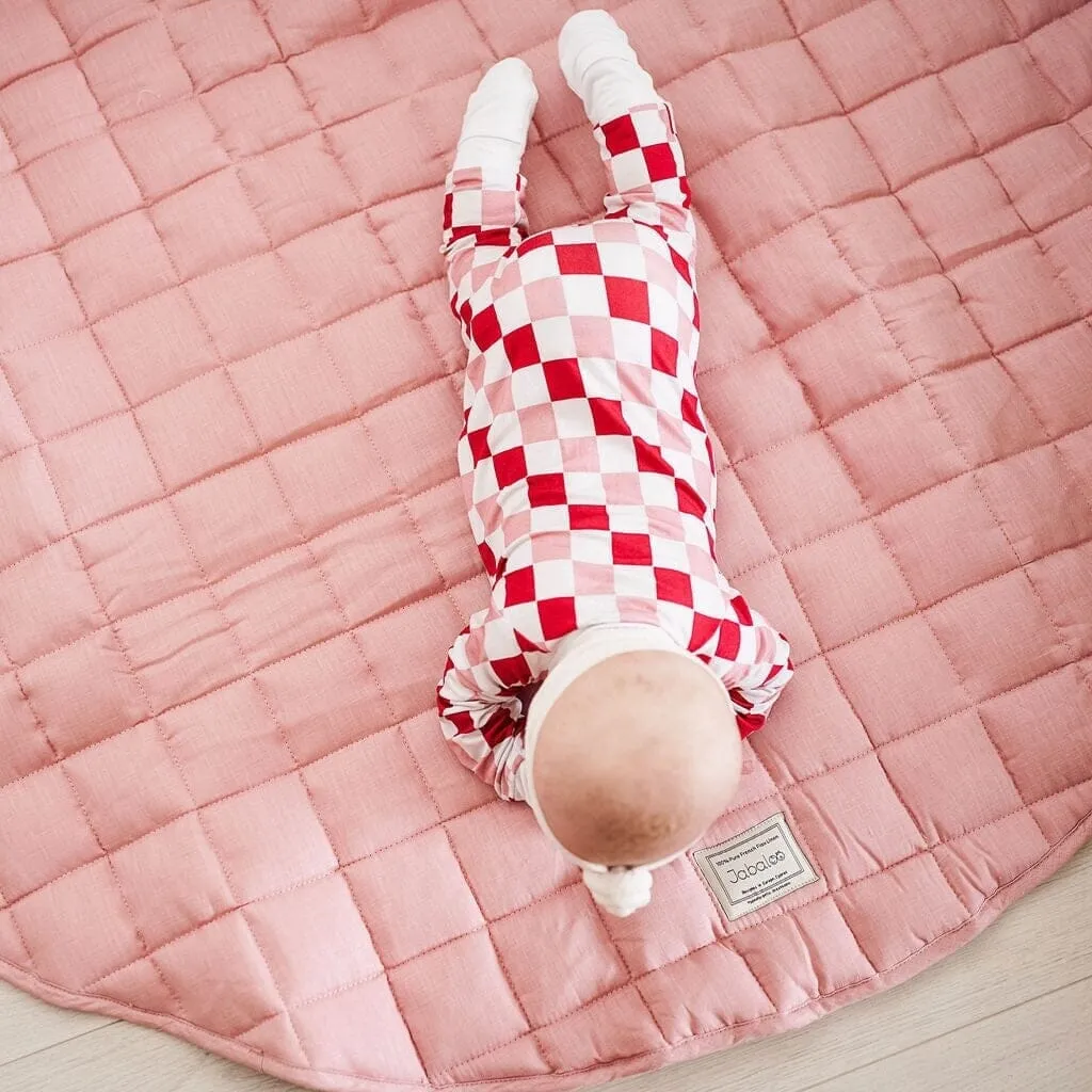 French Linen Baby Playmat - Soft Rose