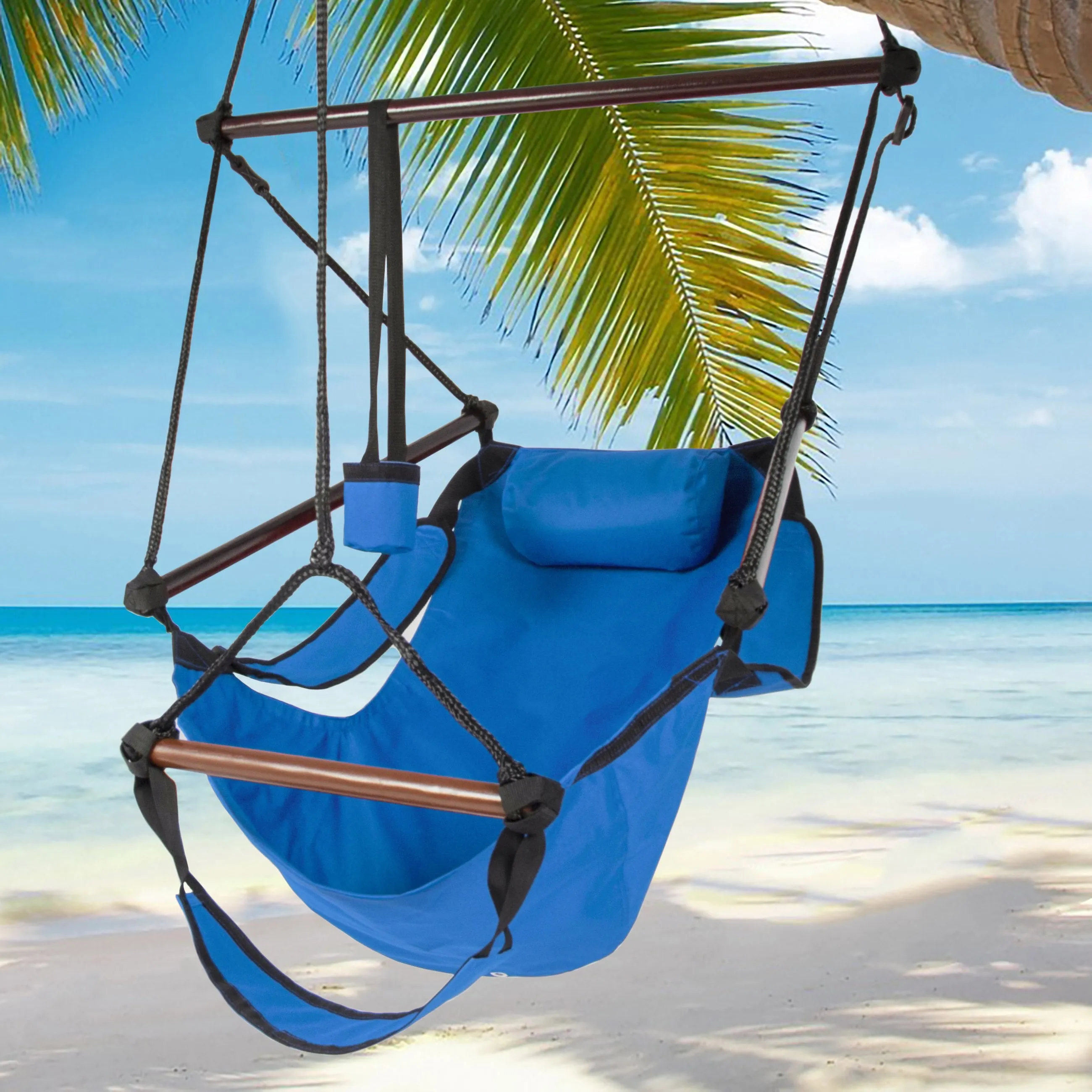 Hammock Hanging Chair Air Deluxe Sky Swing Outdoor Chair Solid Wood 250lb