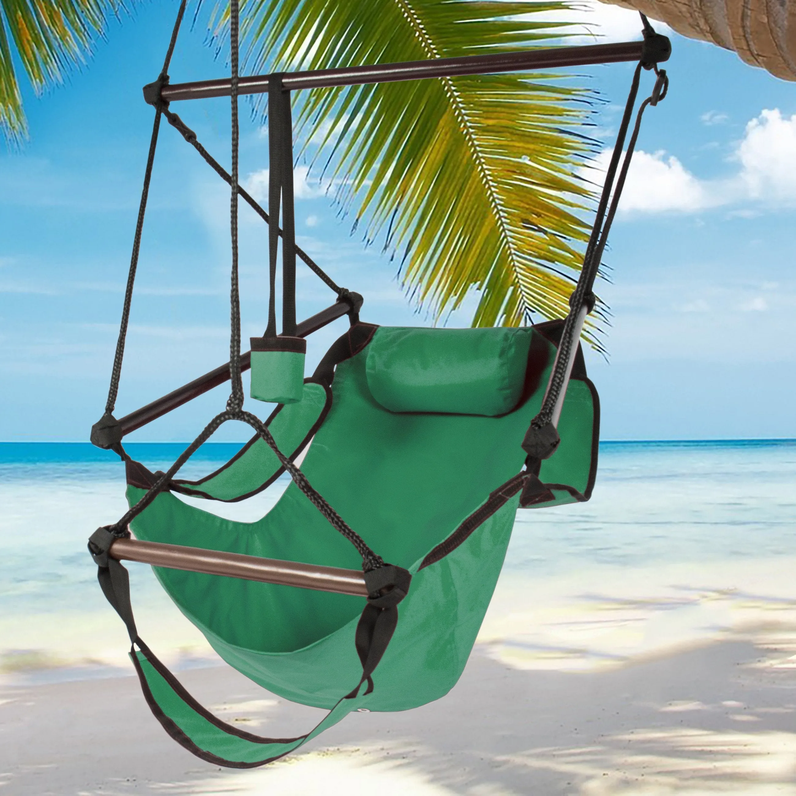 Hammock Hanging Chair Air Deluxe Sky Swing Outdoor Chair Solid Wood 250lb