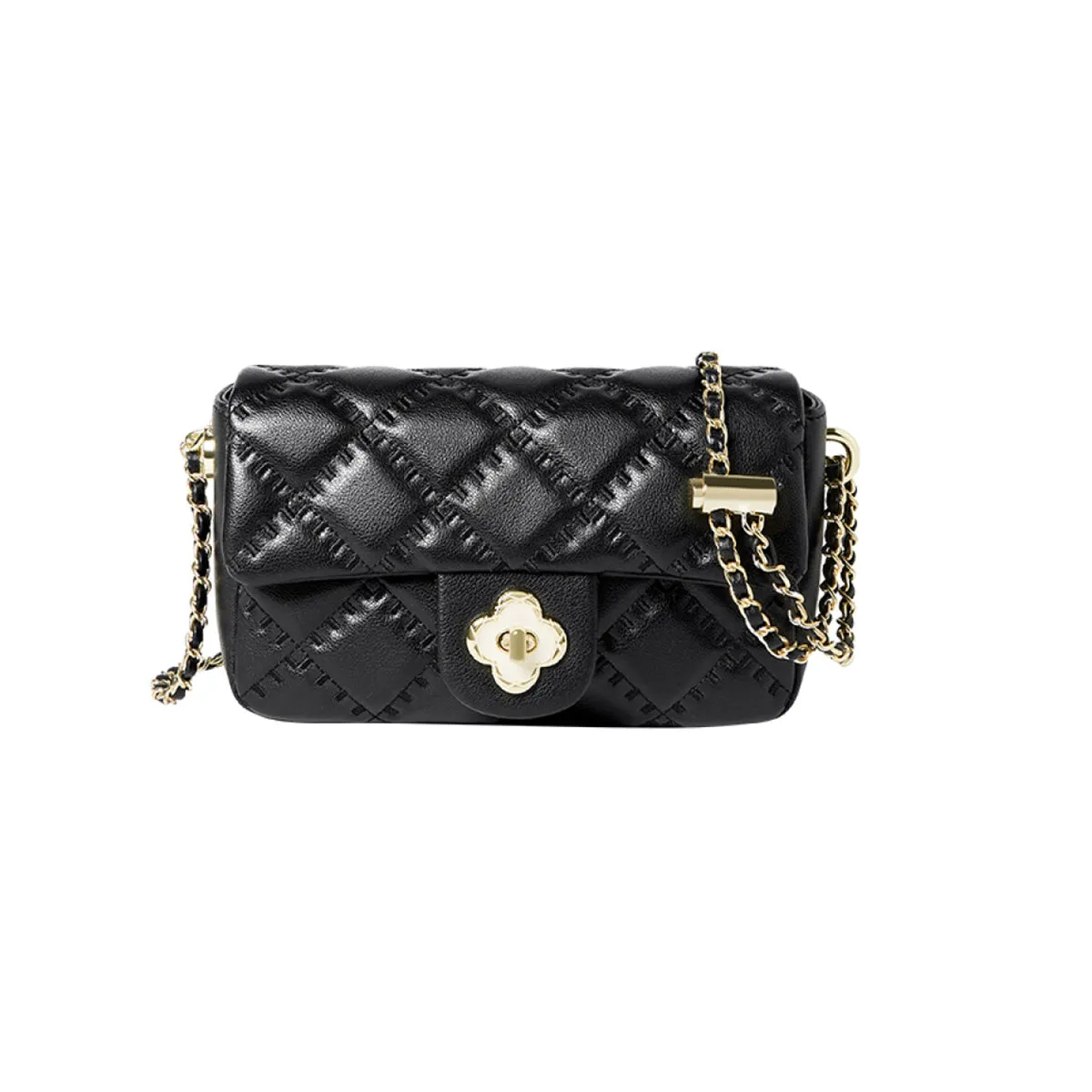 Karina Black Quilted Shoulder Bag