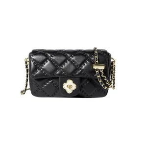 Karina Black Quilted Shoulder Bag