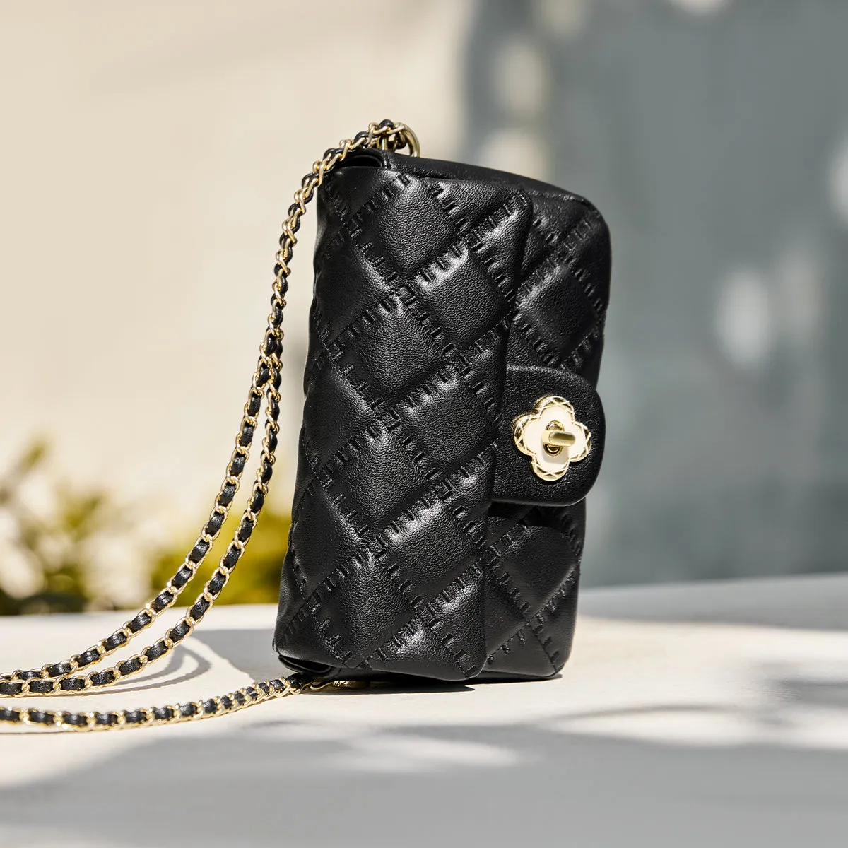 Karina Black Quilted Shoulder Bag