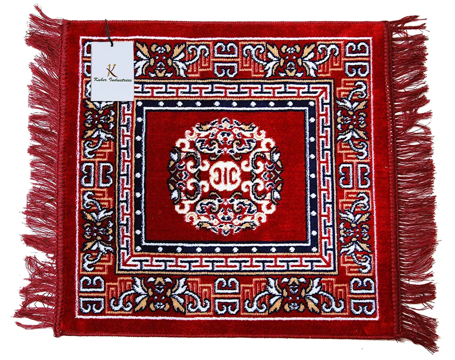 Kuber Industries Rug (Red, Maroon, Velvet, Standard, Rectangular, ‎60 x ‎60 cm)