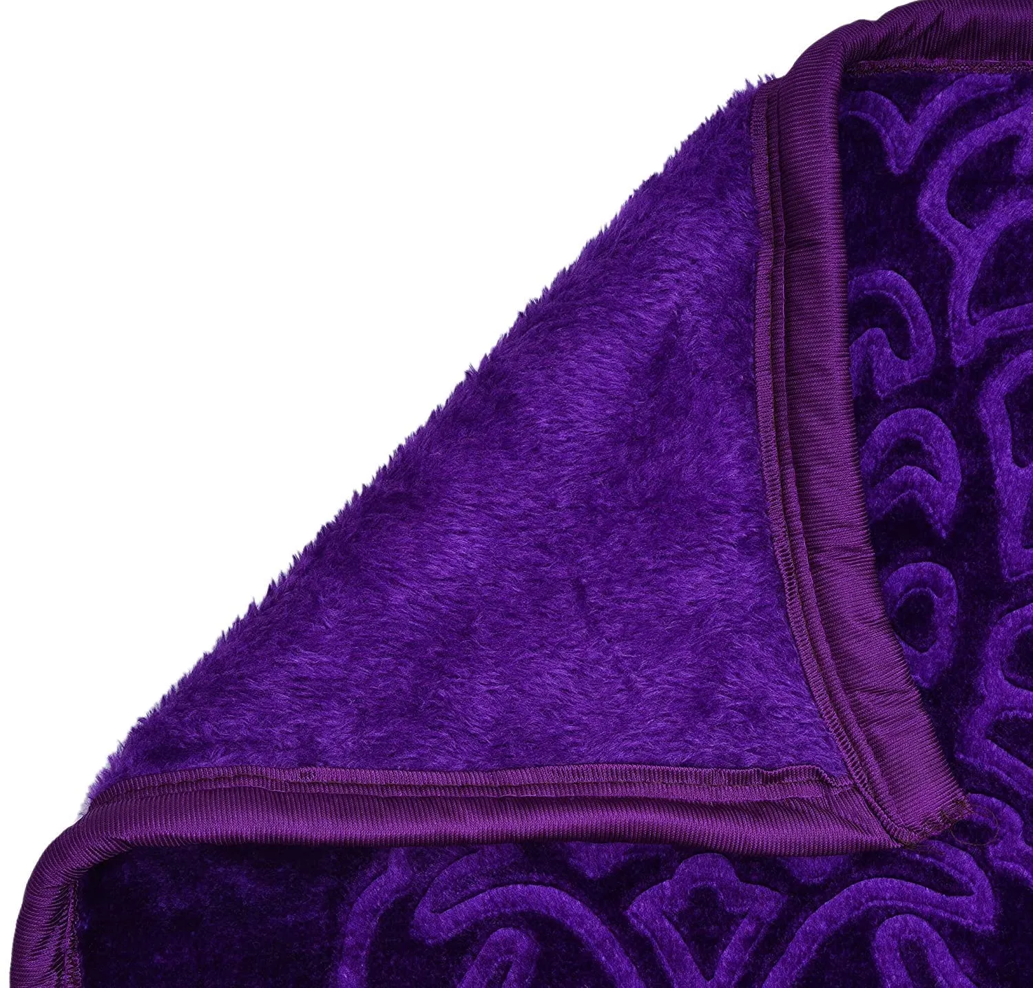 Mehlawat 500 TC Winter | Mild-Winter Solid | Floral Super Soft Warm Mink Single Bed Ac Bed Blankets for Winter, Lightweight Kambal (Purple, Single - 85x56 Inch)