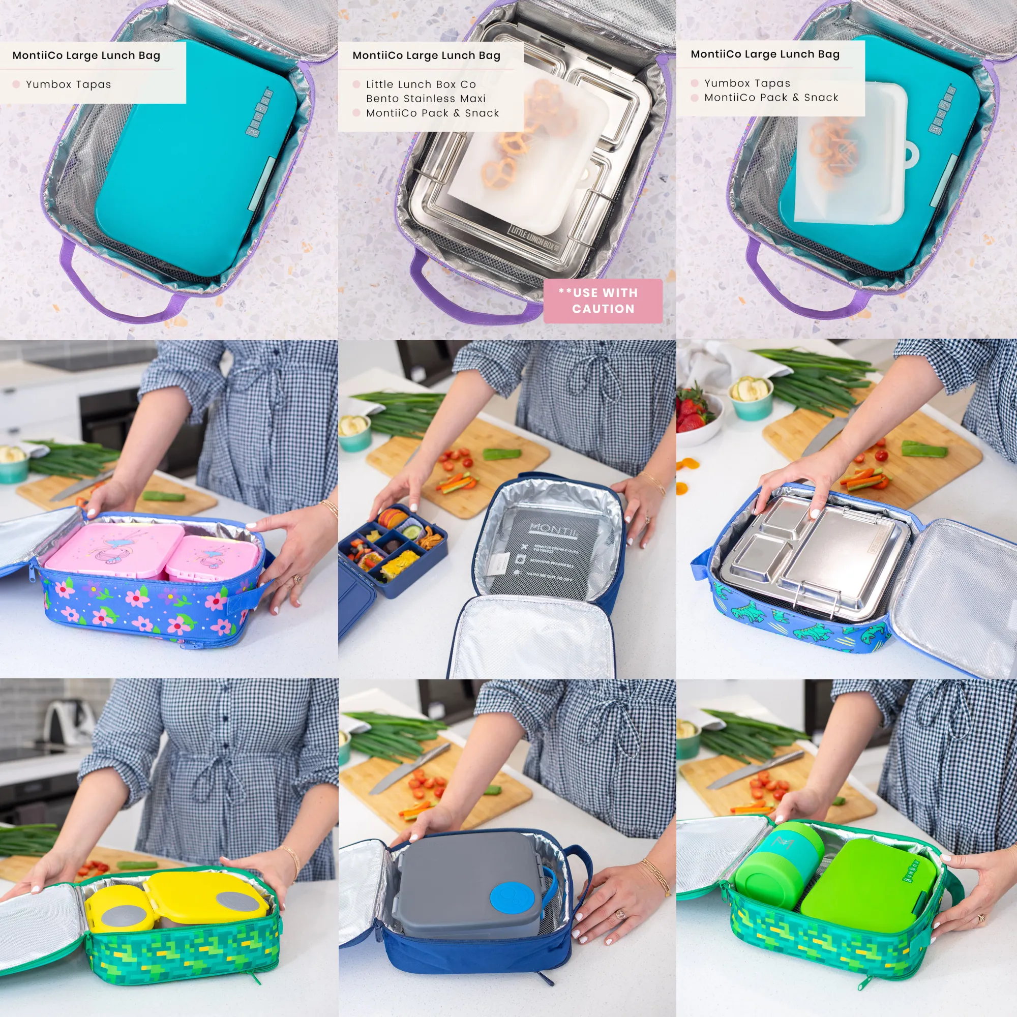 MontiiCo Large Insulated Lunch Bag - Galaxy