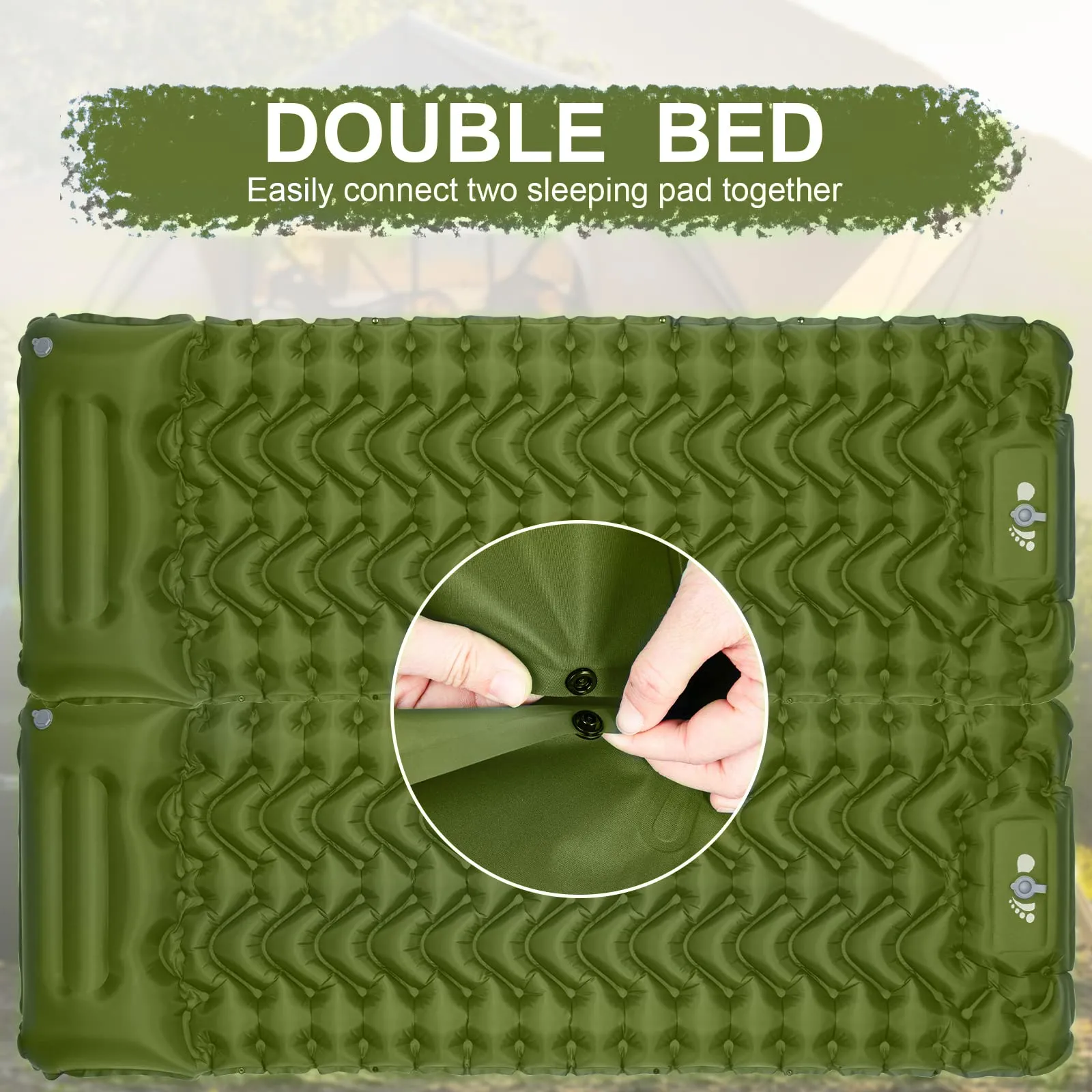 MOXILS Sleeping Pad Ultralight Inflatable Sleeping Pad for Camping,Built-in Pump, Ultimate for Camping, Hiking - Airpad, Carry Bag, Repair Kit - Compact & Lightweight Air Mattress(Green)