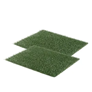 Non-Toxic Synthetic Grass Mats 63.5cm x 38cm 2-Pack for Pet Toilet