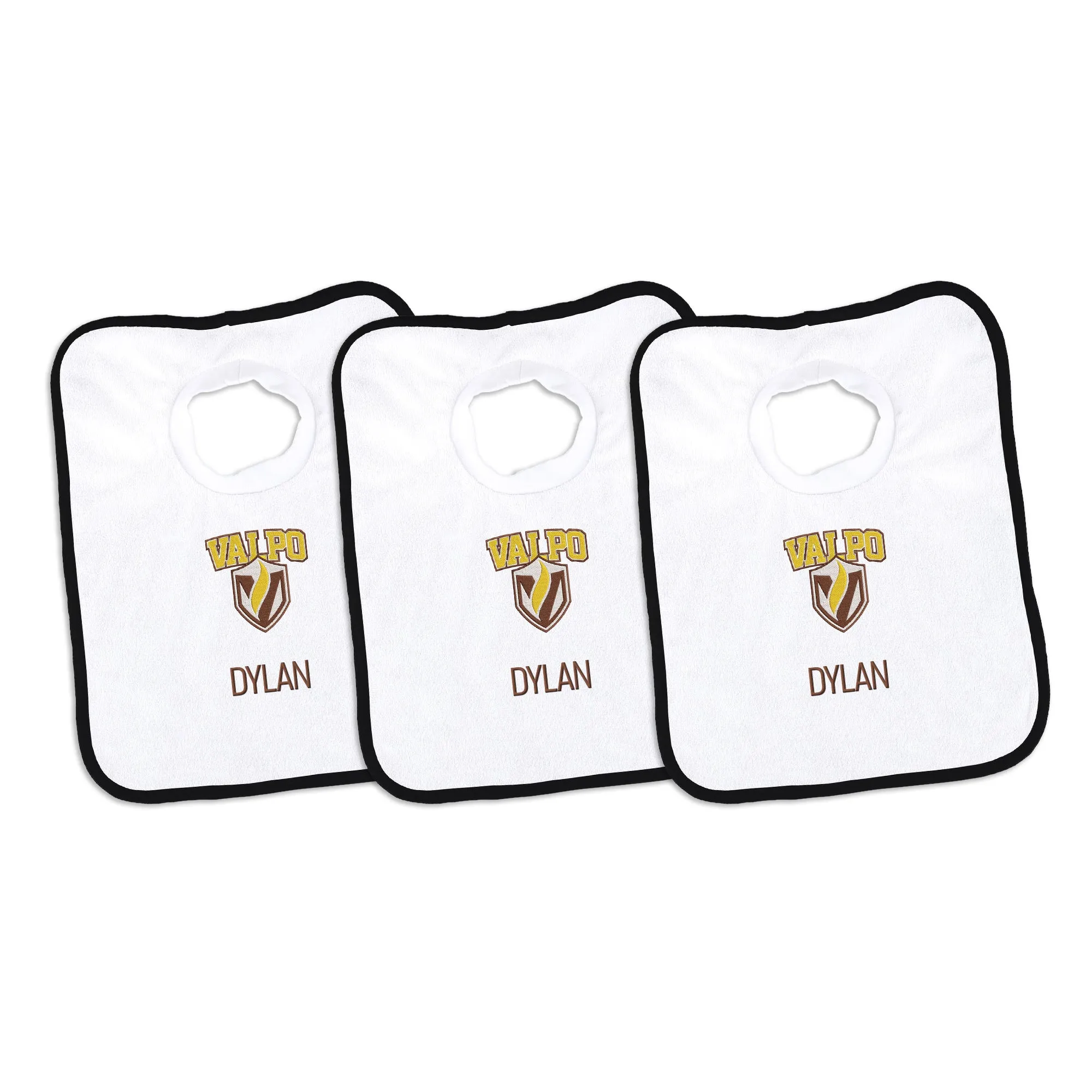 Personalized Valparaiso Beacons 3-Pack Bibs