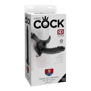 Pipedream King Cock Adjustable Strap-On Harness With 9 in. Cock Black