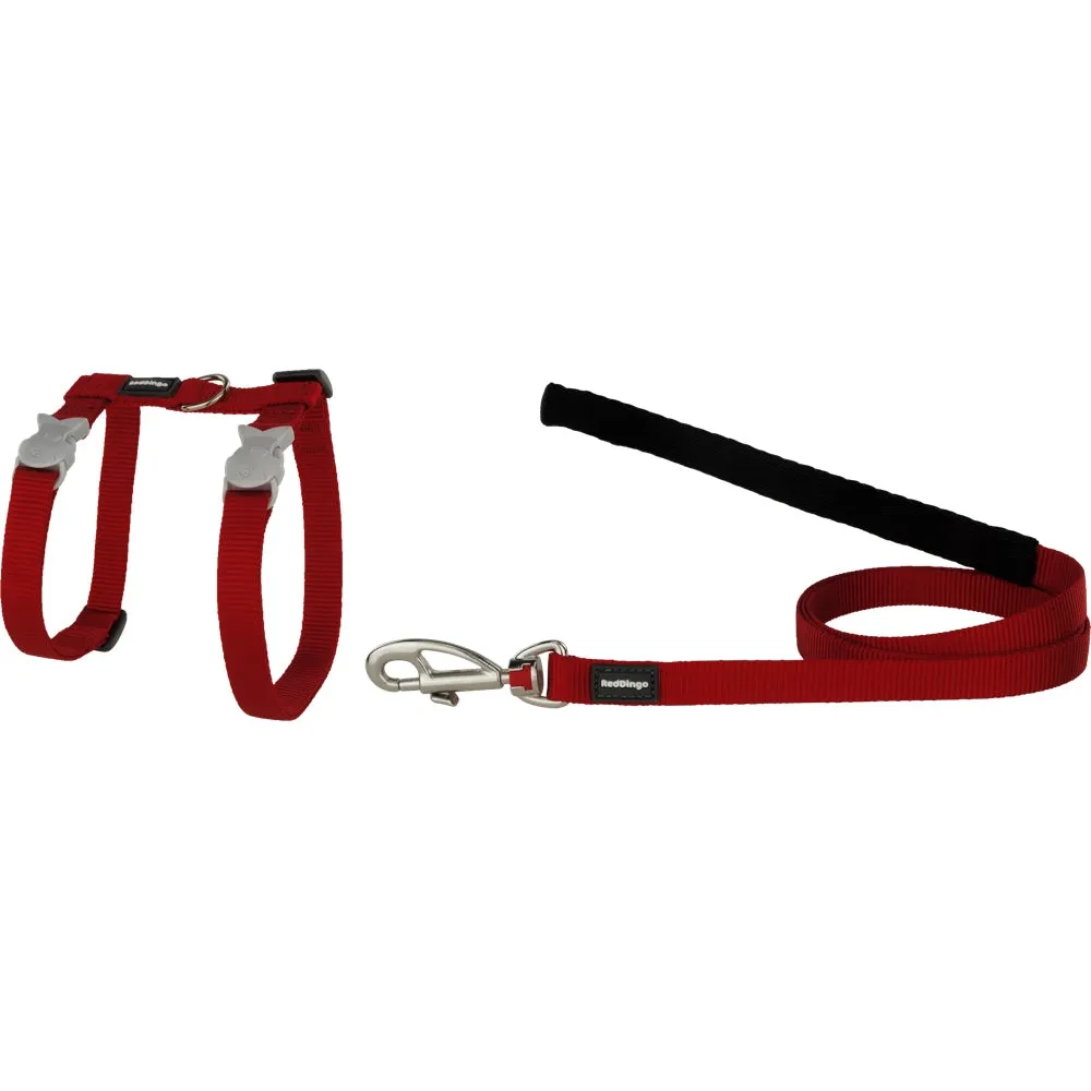 Red Dingo Classic Cat Harness & Lead Combo