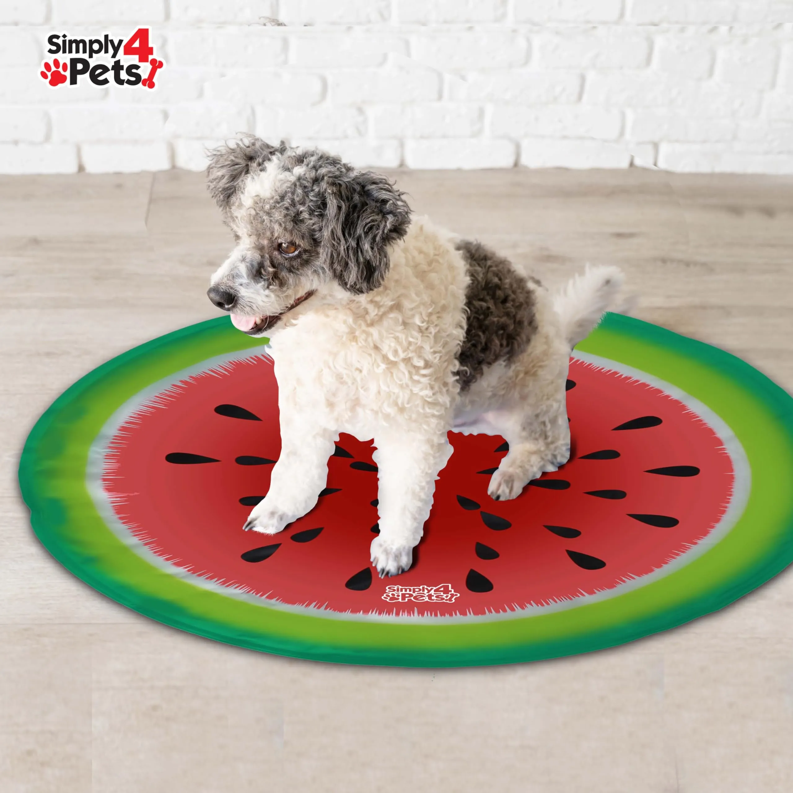 SIMPLY 4 PETS Pet Cooling Mat Non Toxic Safe Gel Self Cooling Pad For Dogs Cats Portable Cat Dog Bed Pet Sleeping Mat For Summer Easy To Clean Watermelon Design Dog Cooling Mat 60x60 CM