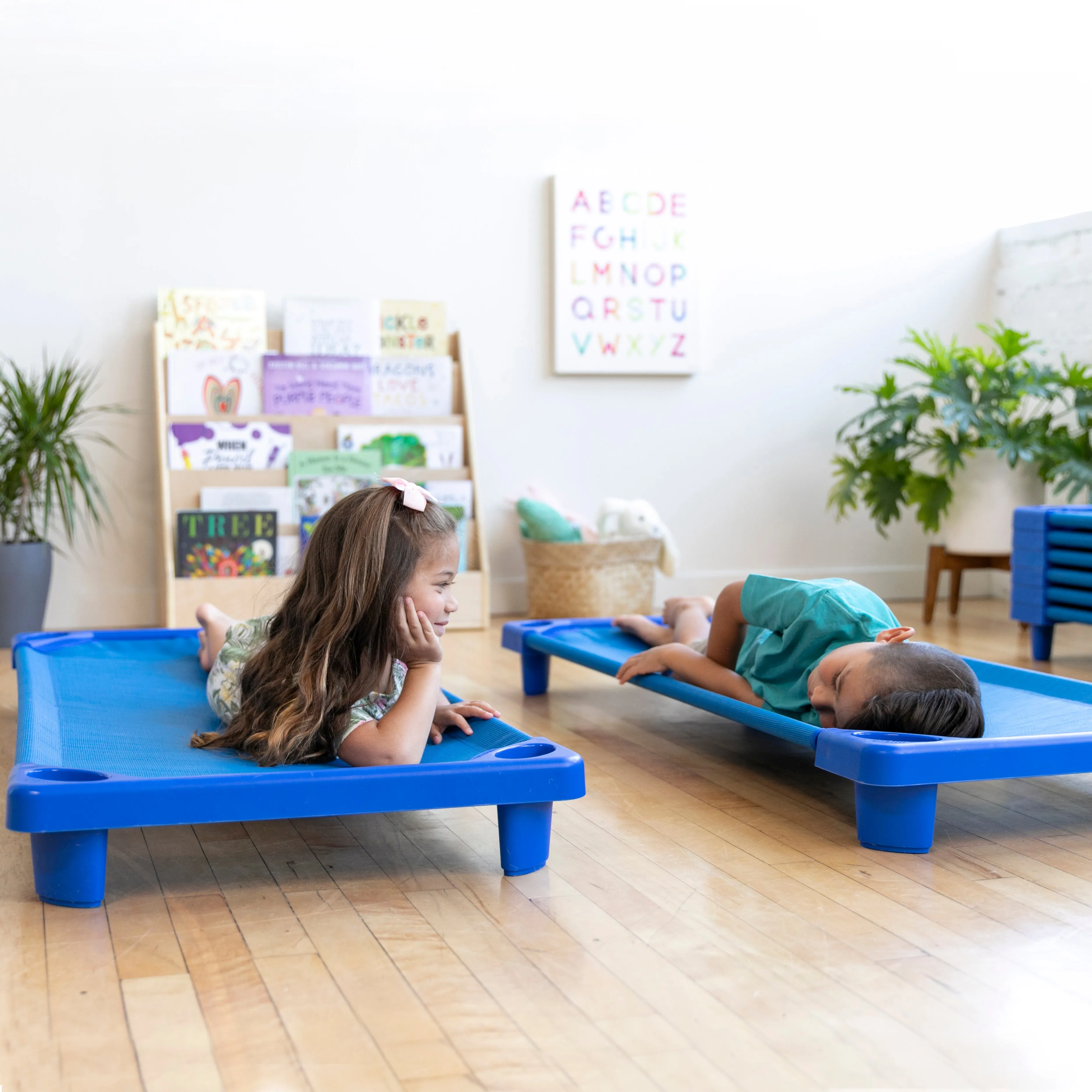 Streamline Cot, Ready-To-Assemble, Standard Size, 6-Pack - Blue