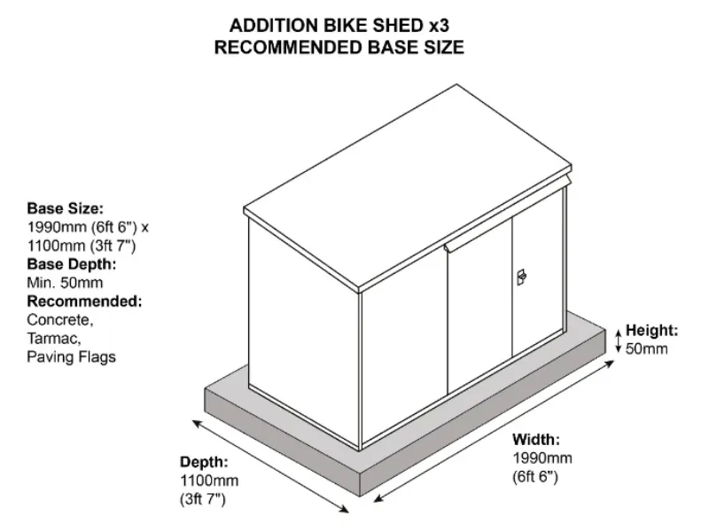 The Addition Metal Bike Shed- 3 Bikes