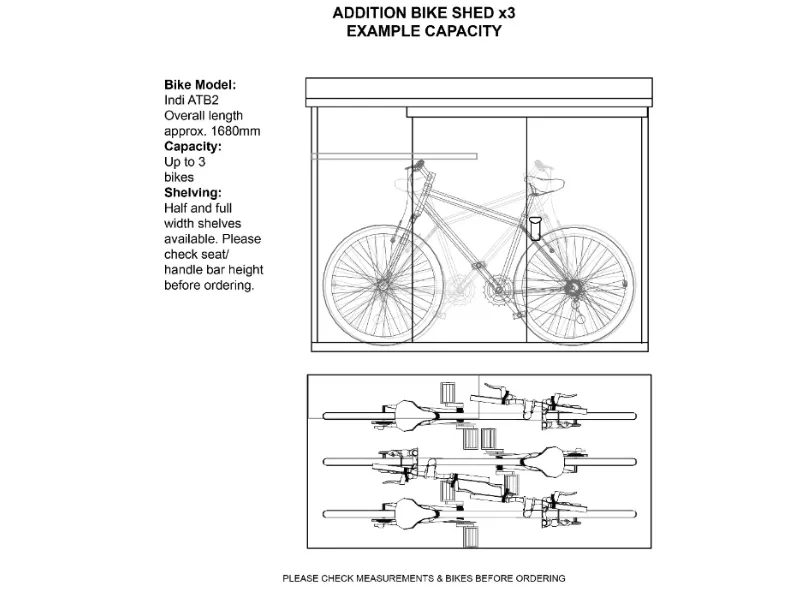 The Addition Metal Bike Shed- 3 Bikes