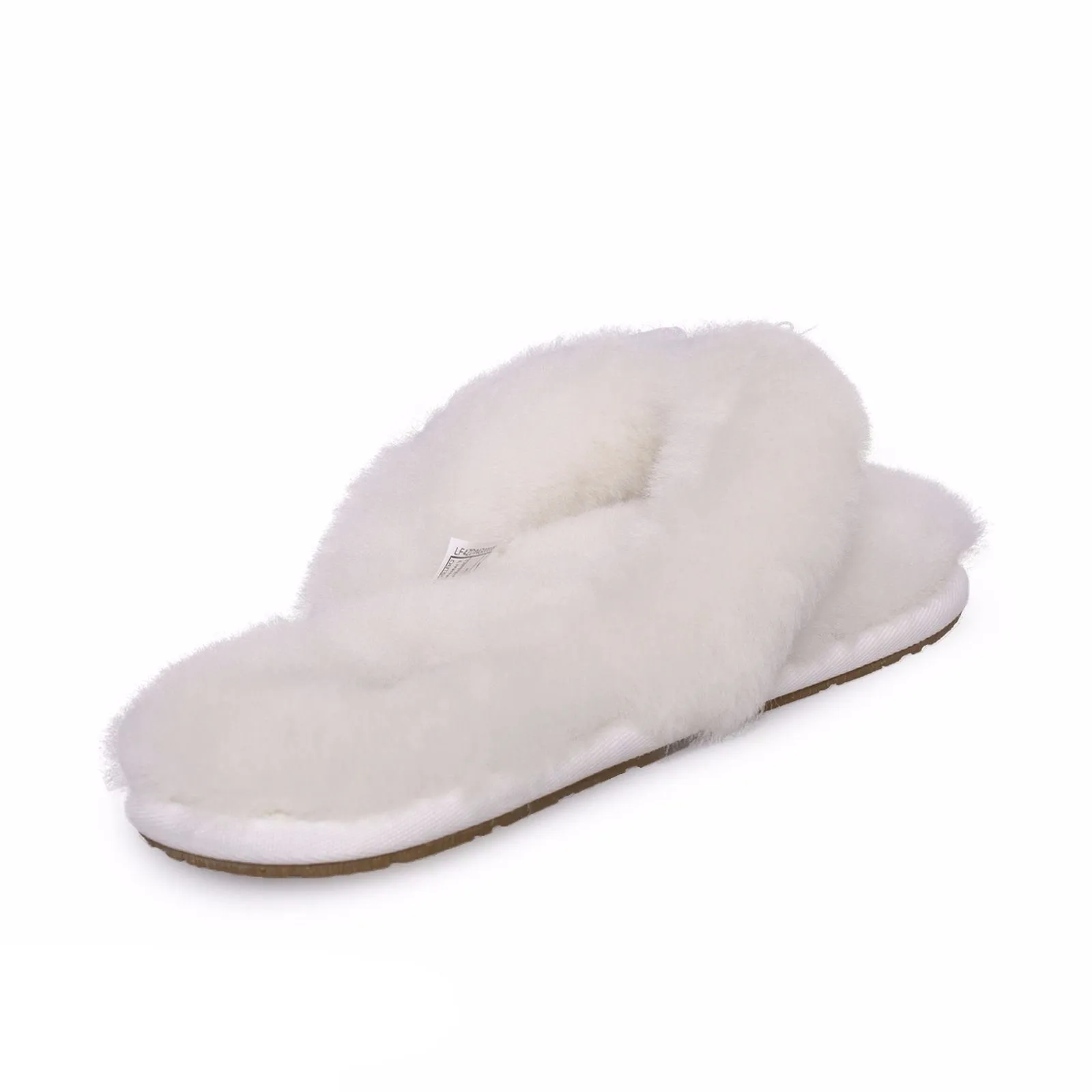 UGG Fluff Flip Flop II White Slippers