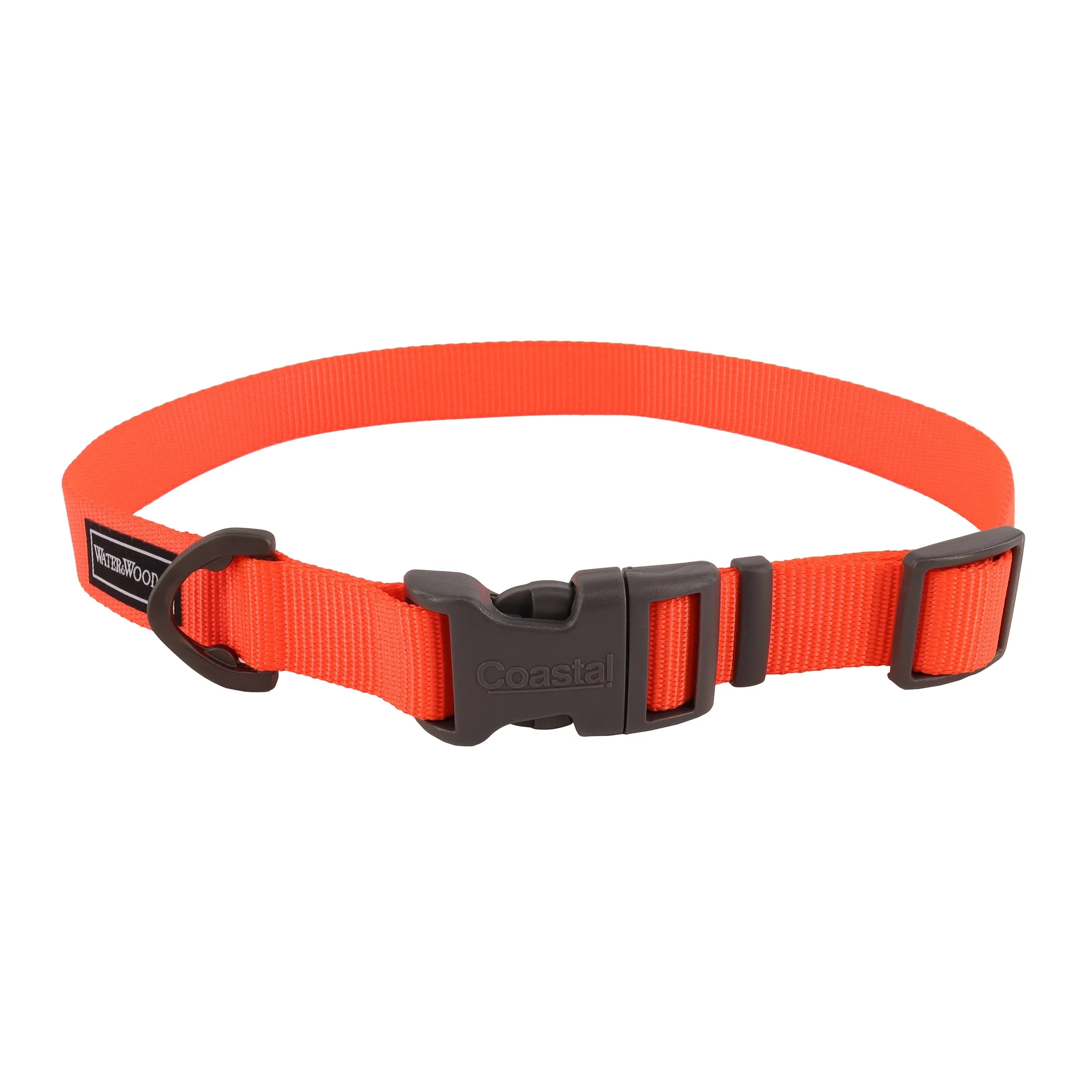 Water & Woods Adjustable Dog Collar, Orange Small