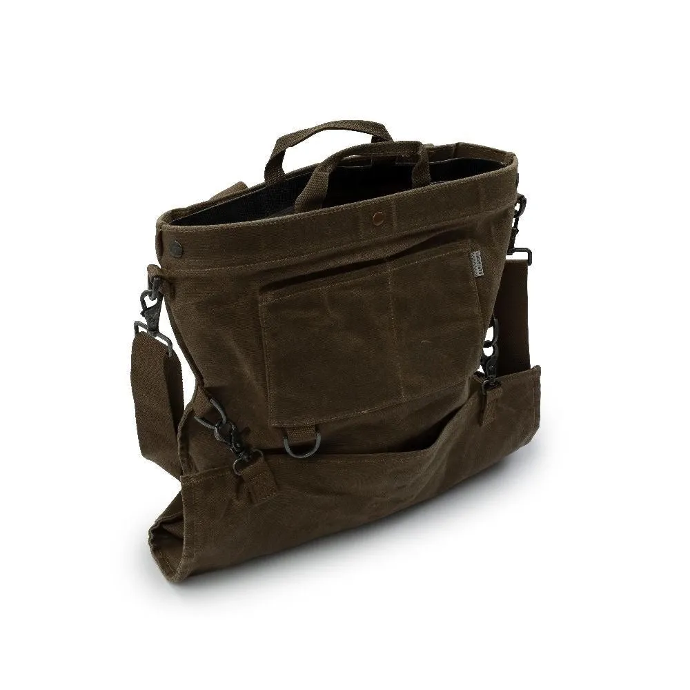 Waxed Canvas Gathering Bag - Dark Khaki