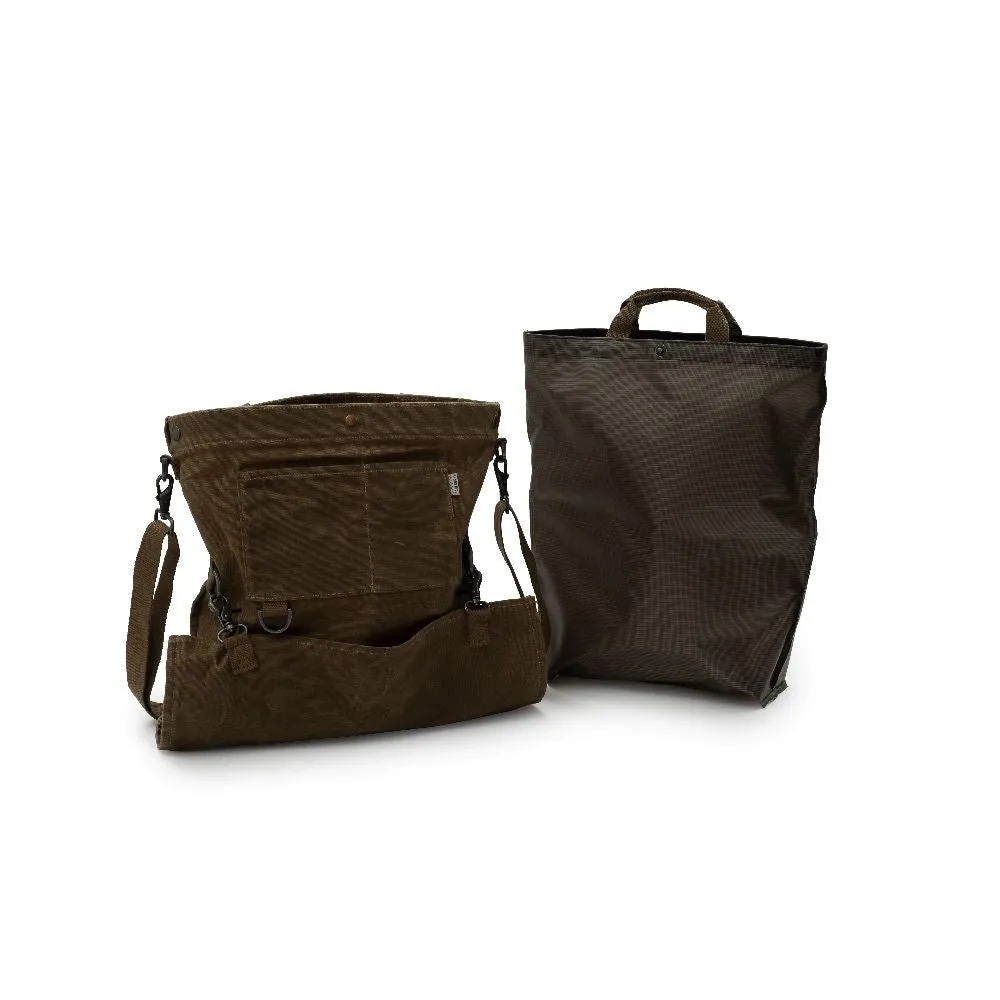 Waxed Canvas Gathering Bag - Dark Khaki