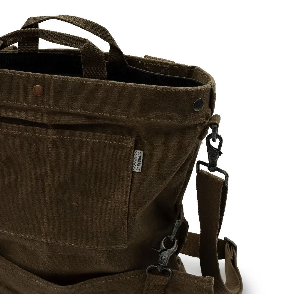 Waxed Canvas Gathering Bag - Dark Khaki